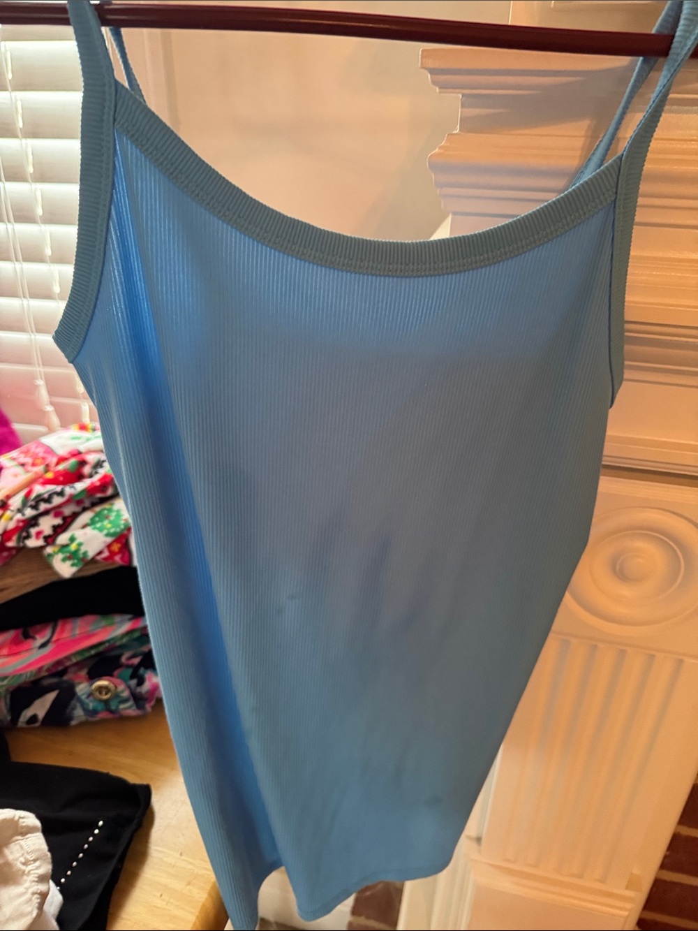 No Boundaries Light Blue Ribbed Spaghetti Strap Tank